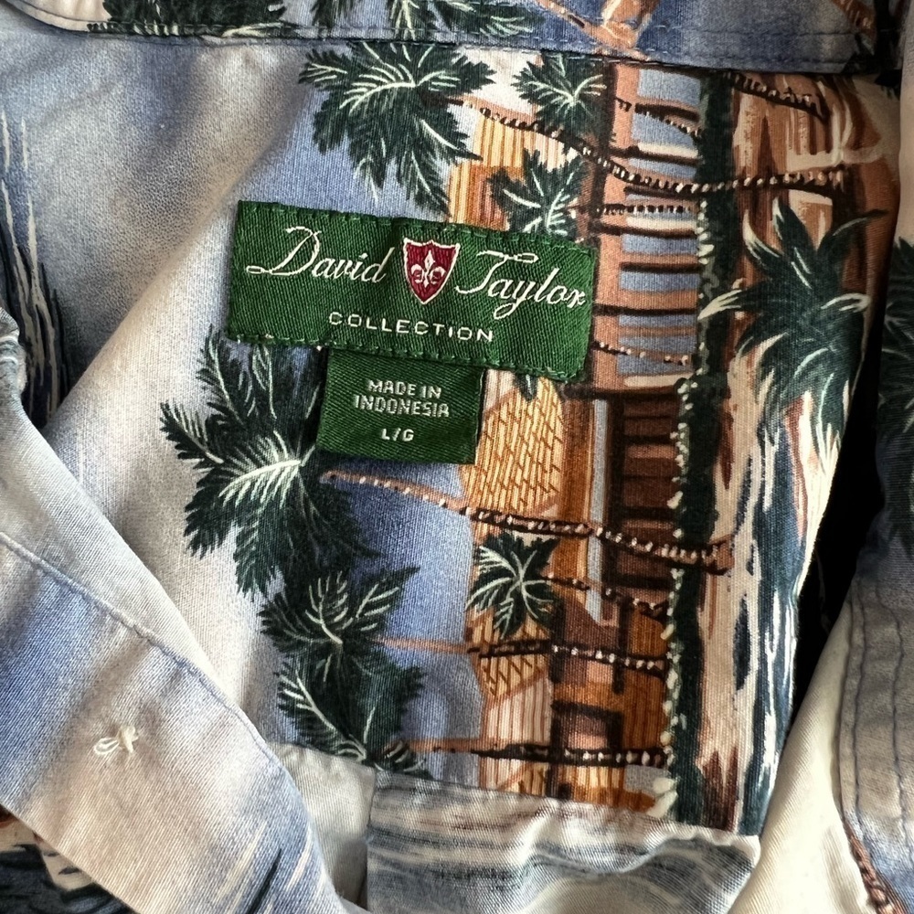 david Taylor Men’s Tropical Button Up Size Large - Picture 4 of 4